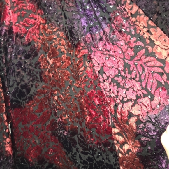 Carole Little Swing Cardigan & Skirt Multicolor Velvet Burnout - Picture 3 of 13